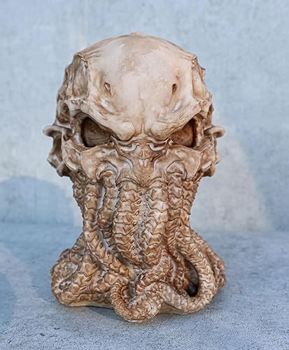Miniatura 8 de Ebros Gift Figura de escritorio de calavera alienígena The Call of Cthulhu, 8 pulgadas de alto, monstruo marino gigante Kraken, escultura de pulpo,