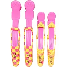Colortrak Color Combo Croc Clips, 4 Pack, Hair Sectioning Clips for Hair Coloring, Styling and Cutting, 2 X 4.5", 2 X 5.5"