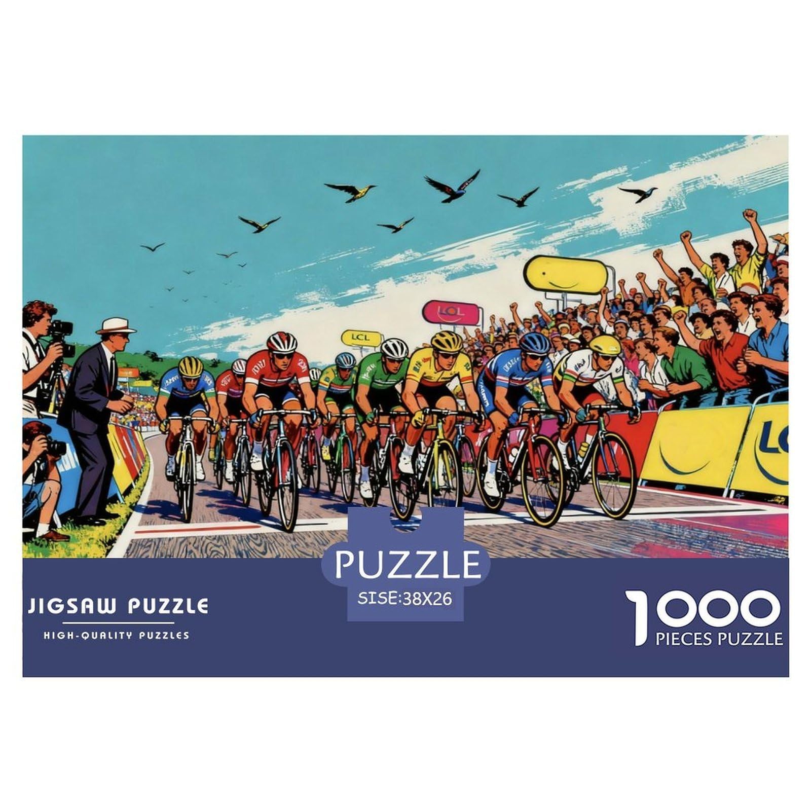 Cycling Race Wooden Jigsaw Puzzle Waterproof 1000 Piece Puzzles for Adults Fun Educational Games