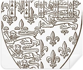 Baroque Art Lion Shield Illustration Pattern Cleaning Cloth Screen Cleaner 2pcs Suede Fabric