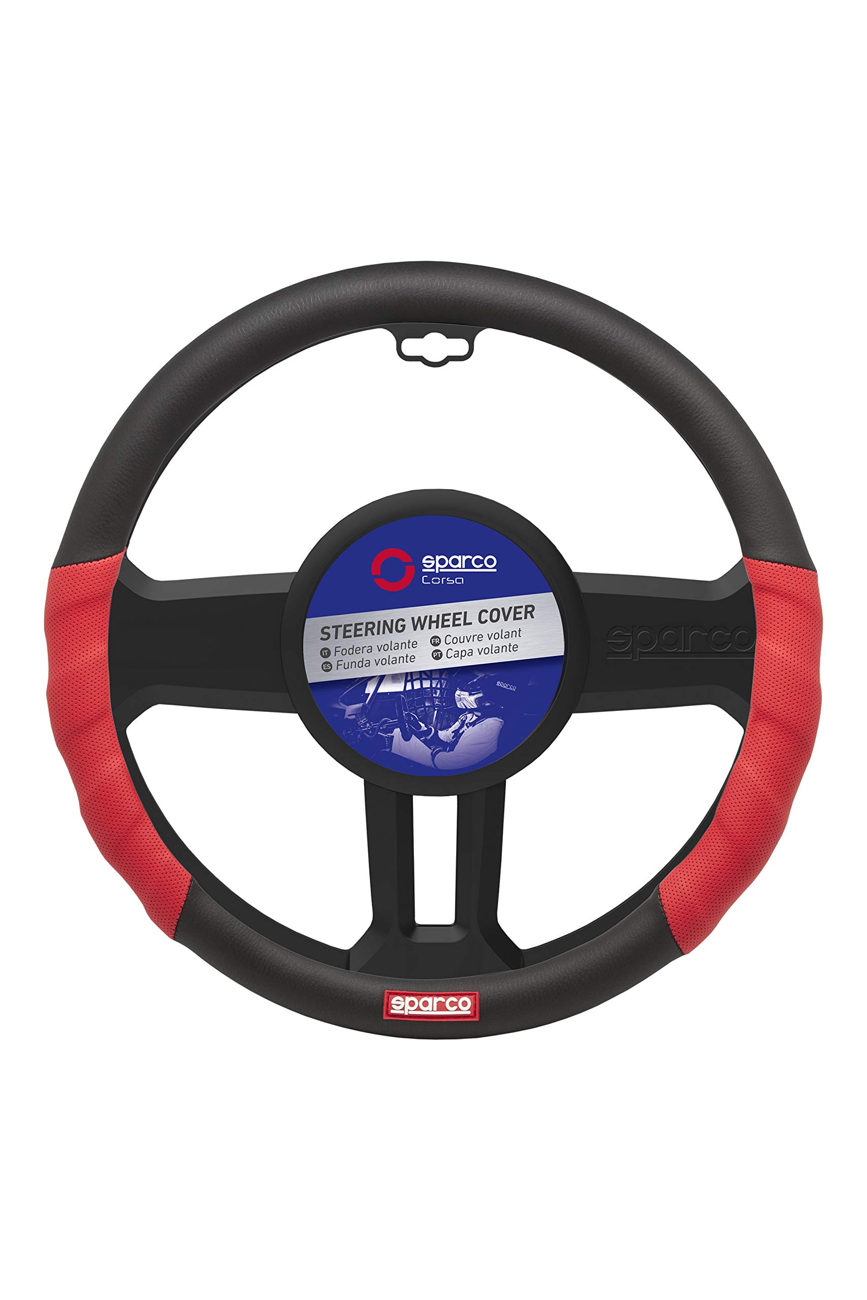 SparcoSPC1102L Steering Wheel Covers red-Black