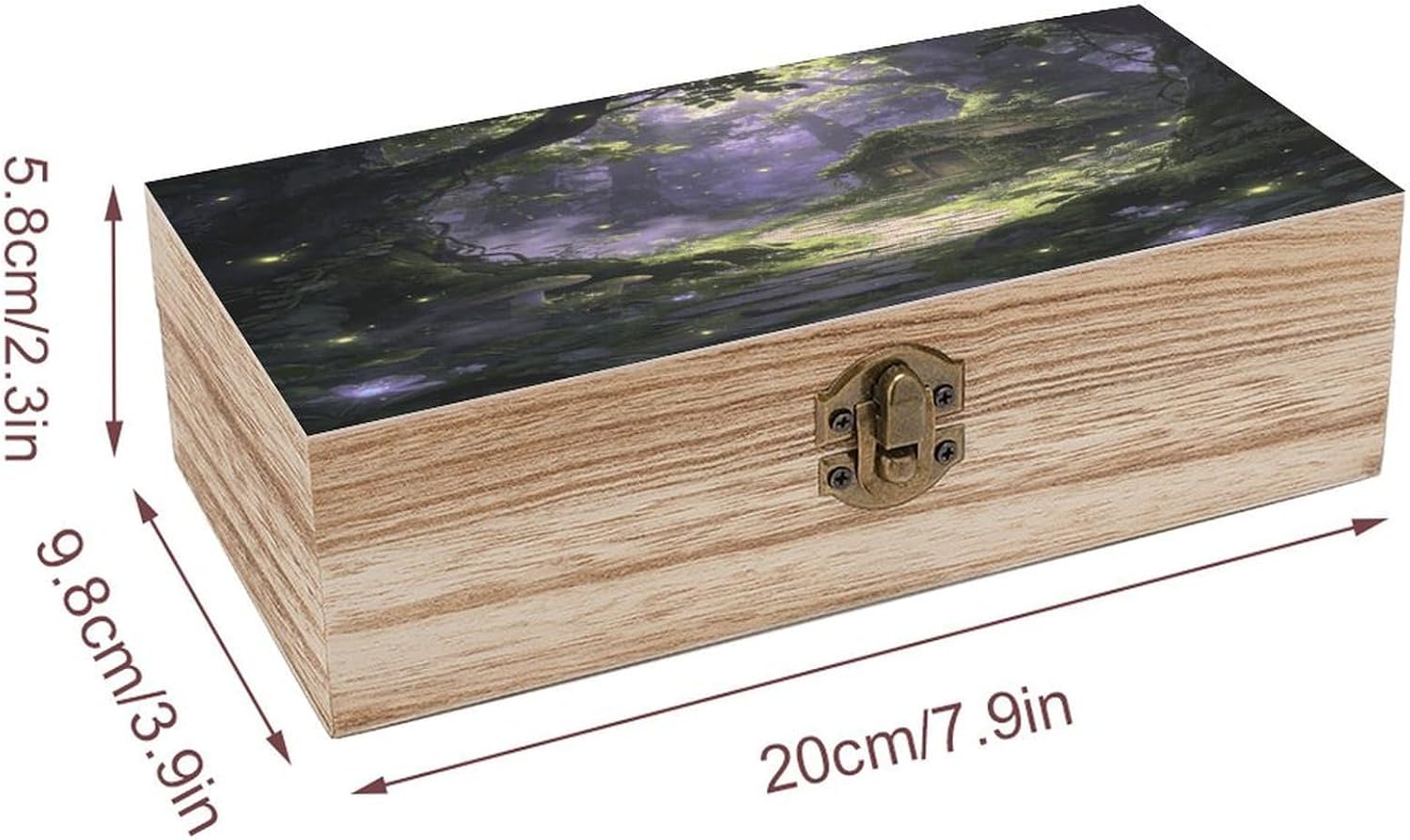 The Glowing Path Wood Box Rectangular Organizer Box image 2