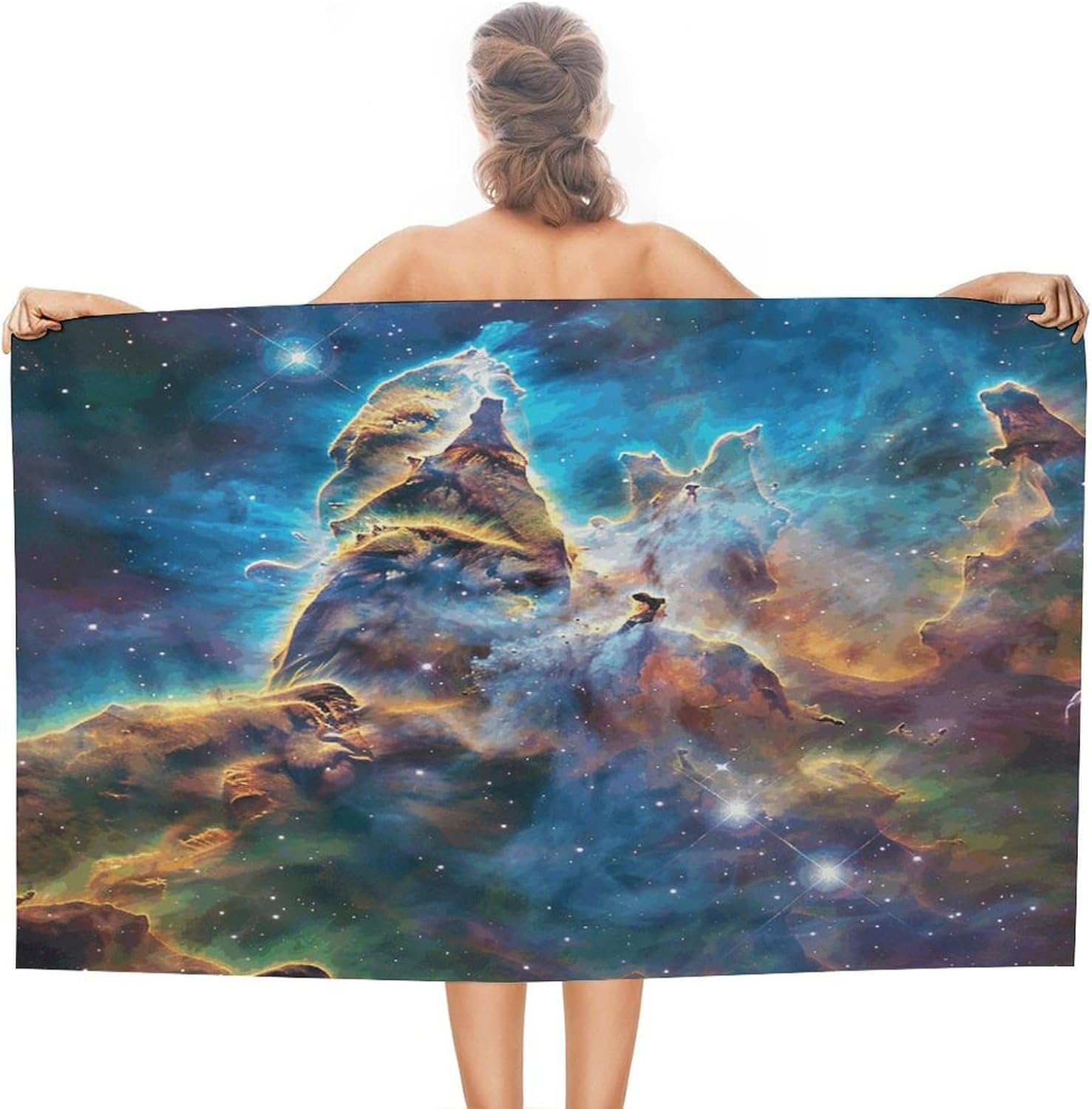 Swimming Towel, Space Nebula Image Printed Fashion Towel,Portable Towel,Durable Towel