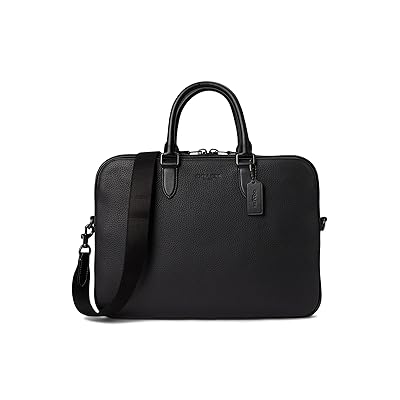 COACH Gotham Slim Briefcase Backpack Bags Black, Leather/Polyester
