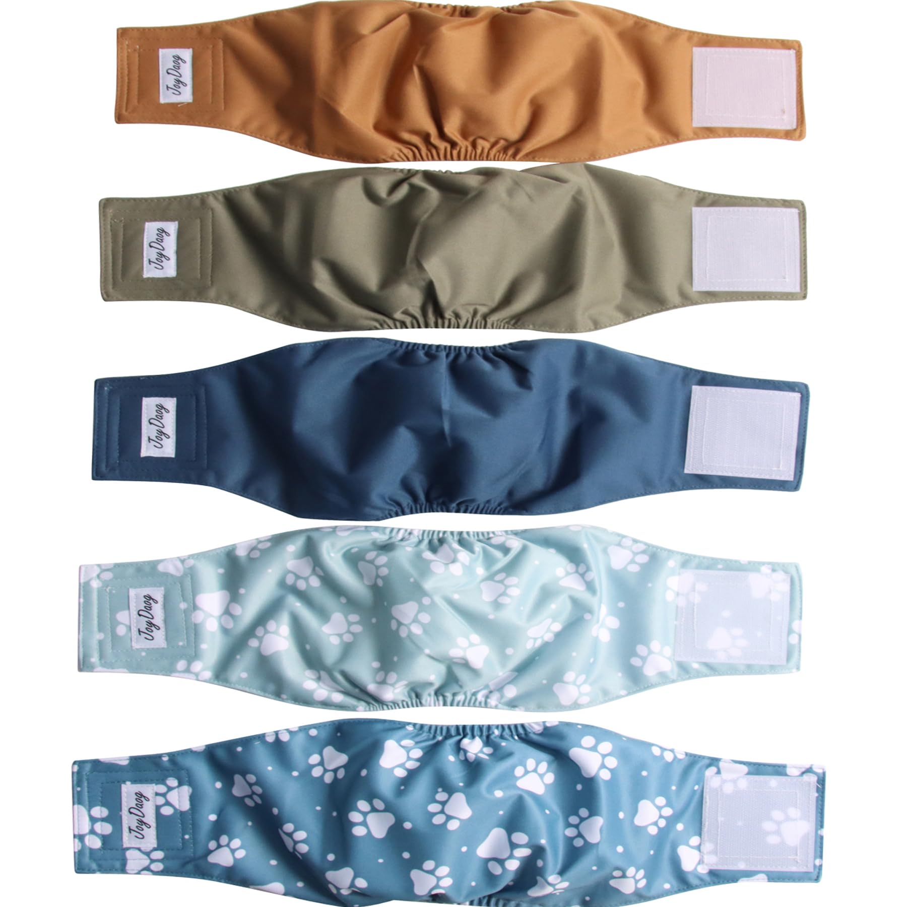 JoyDaog Reusable Dog Belly Bands for Male Dogs Diapers,5 Pack Premium Washable Dog Diapers Male Doggie Nappies Wrap,XXL