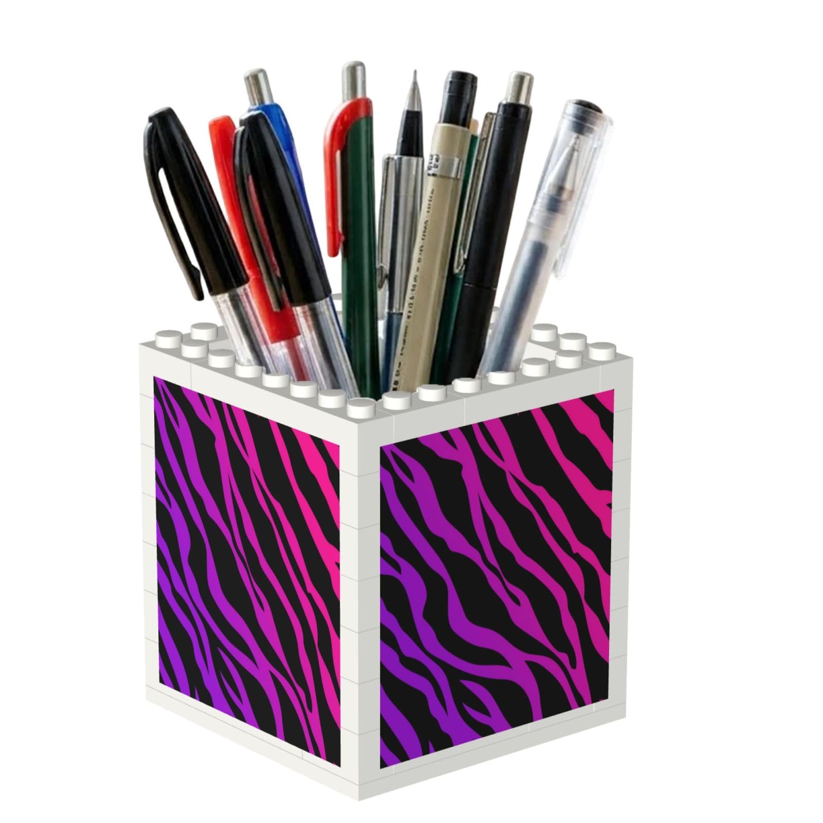Poadnly Zebra Print, Pen Pot Pencil Holder for Office Home School, Compact Desk Organiser for Office Stationery
