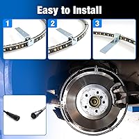 Vista 6 de Luces de Ríncon de 15.5 Pulgadas Blanco Frío, Luz de Rueda para Coches, Luces de Rueda Blancas Puras, 6500k Blanco Frío, Impermeable IP68, Control