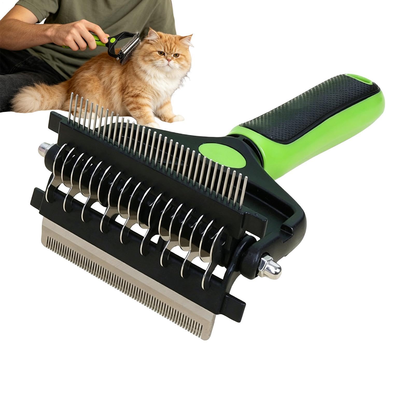 Spazzola Anti-Perdita Pelo Cane Pettine Metallico Sicuro a Doppia Faccia