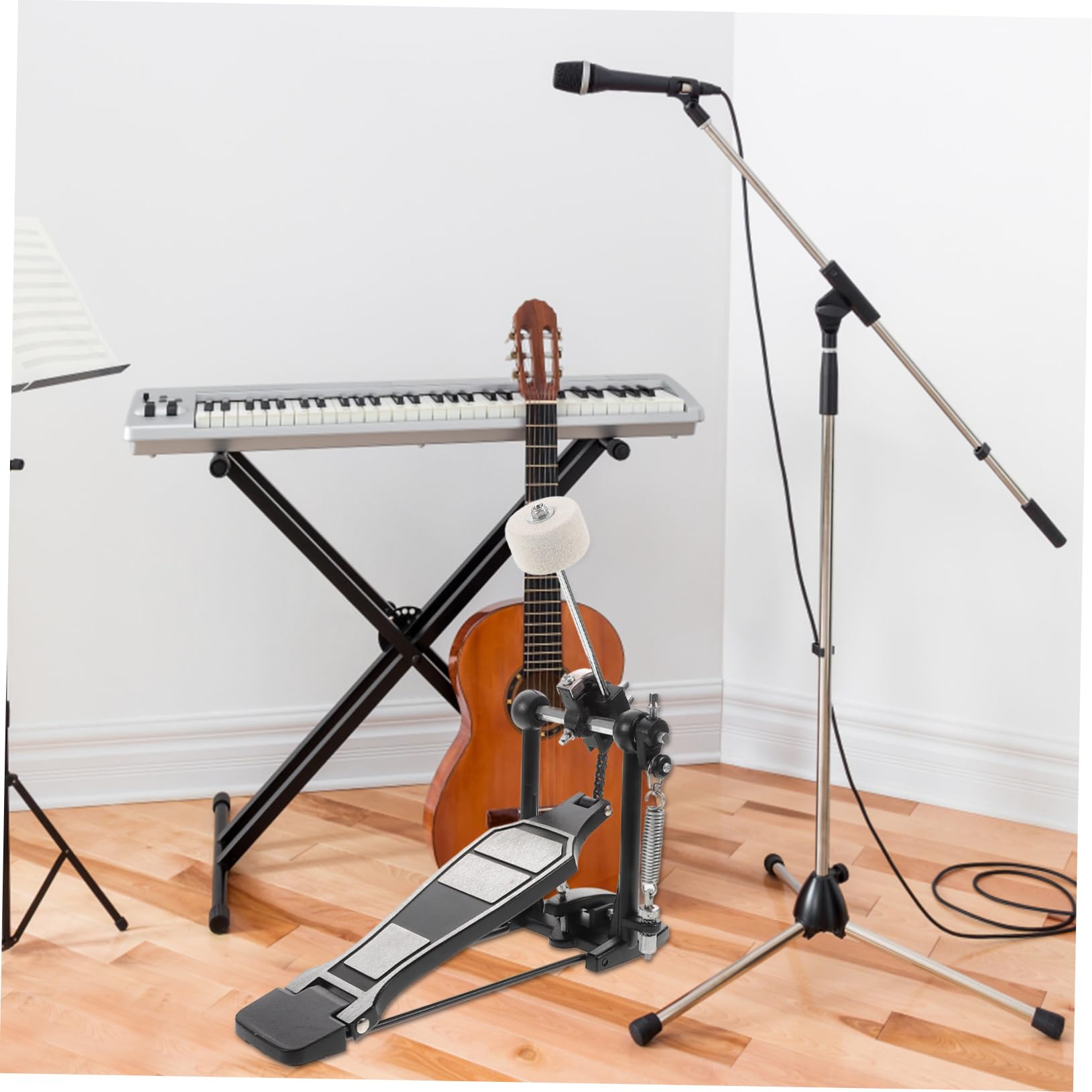 SECFOU Pédale De Grosse Caisse Aluminium Alliage Avec Chaîne Unique Tension Accessoire Pour Batteurs Professionnels Et Pratique Pour Pratique