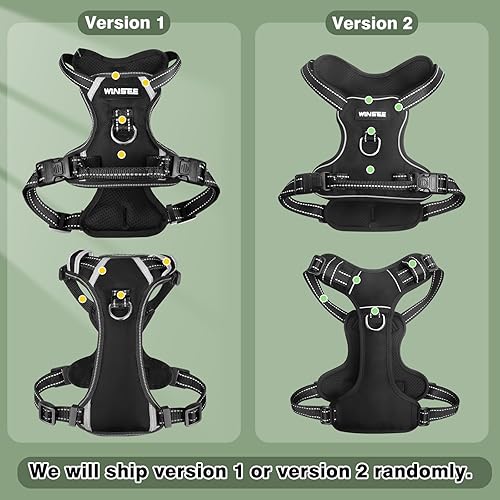 Miniatura 9 de WINSEE - Arnés para perro con collar sin tirones chaleco Oxford reflectante y ajustable asa de fácil control y hebillas para correa adelante y atrás