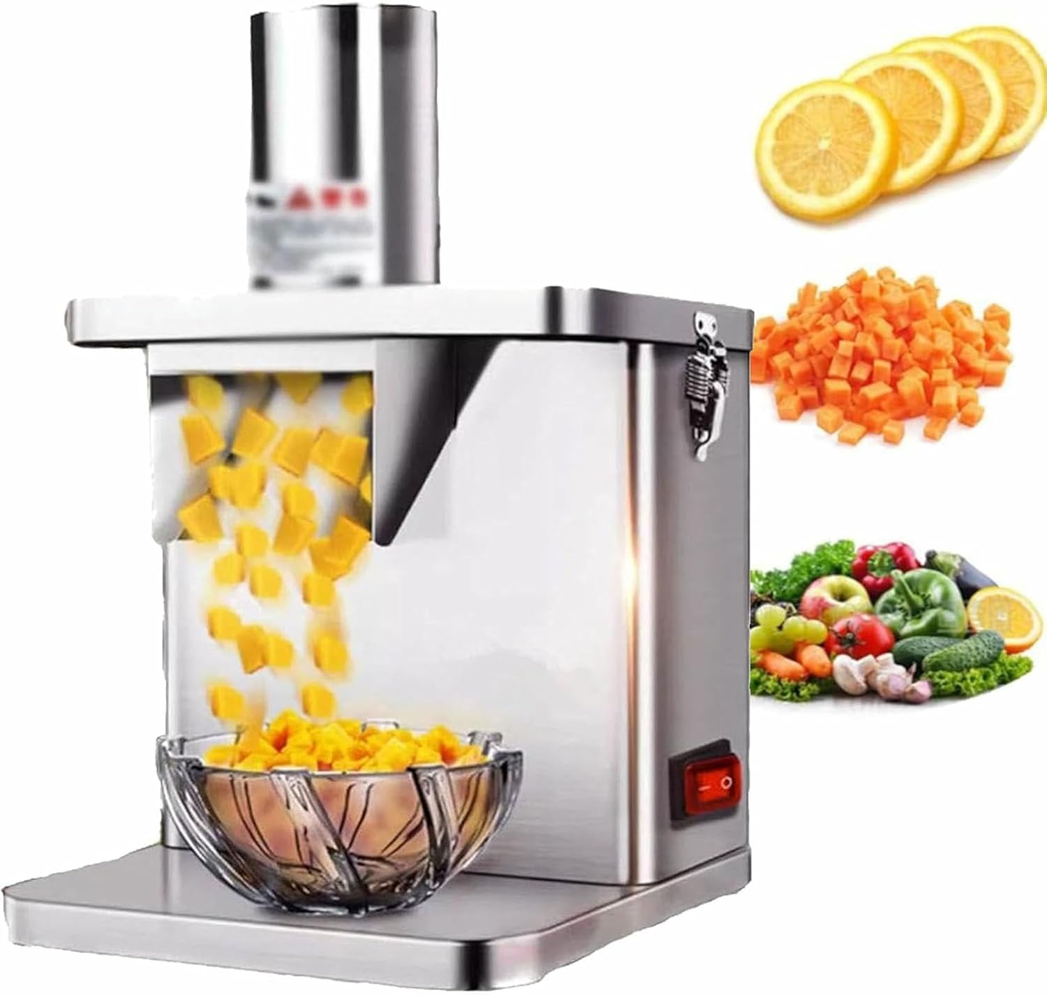 Commercial Electric Vegetable Cutter, 250 W, Automatic Vegetable Cutter With Molds 6/8/10/12/15 Mm, Electric Onion Cutter, For Domestic Use Or Restaurant