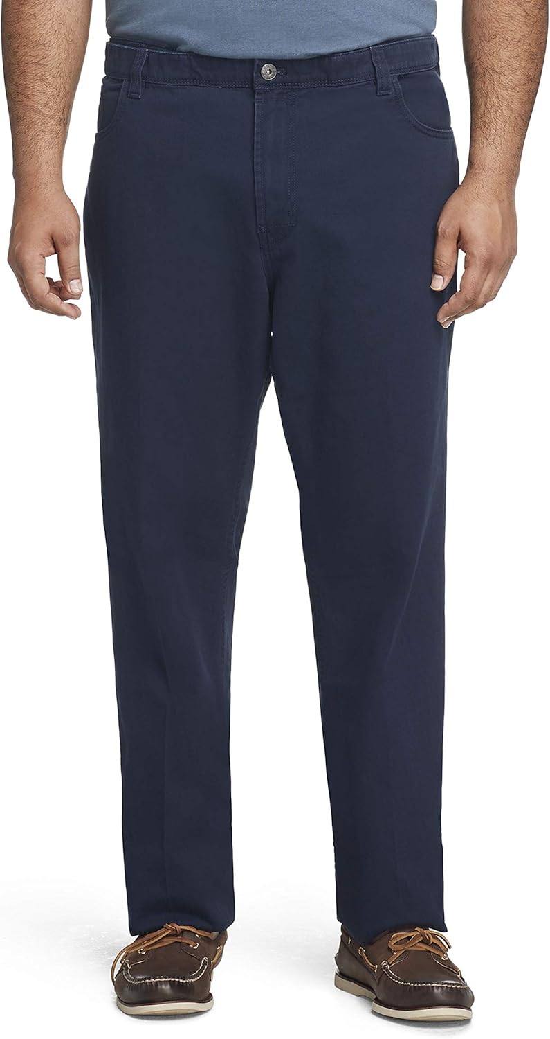 IZOD Men's Originals 5 Pocket Straight Fit Pant, Cadet Navy, 34W x 32L ...