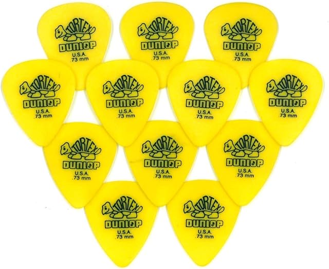 Jim Dunlop Tortex Guitar Picks / Plectrums: 0.73 mm (Pack of 12 Picks)