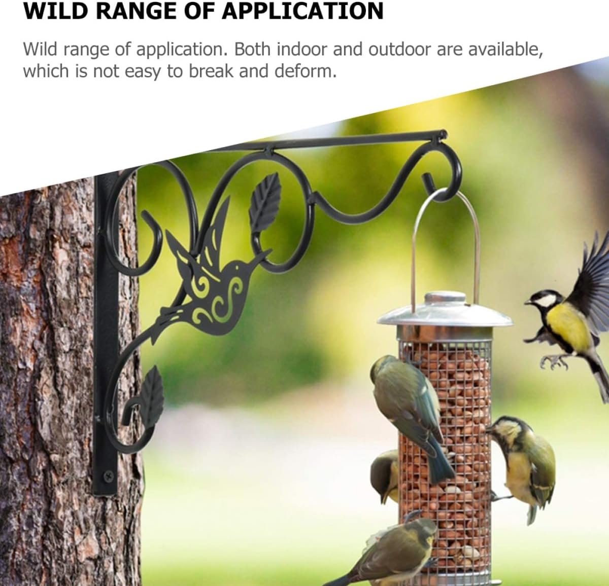 Ciieeo 2pcs Wall Mounted Iron Plant Hanger Brackets for Outdoor Indoor Hanging Flower Baskets with Metal Hooks, Garden Planter Rack for Patio Balcony Yard Supplies