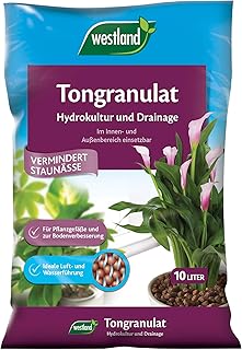 Westland Ton-Granulat für alle Topfpflanzen, Grün- und Blühpflanzen, Ton-Farbe, 10 Liter