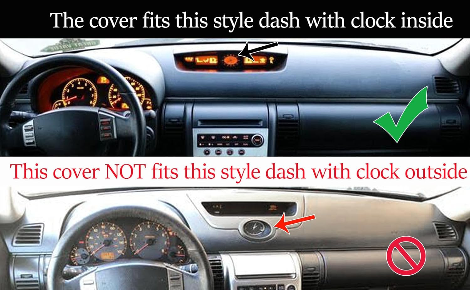 Dash Cover Mat Custom Fit for Infiniti G35 with Clock Inside, Dashboard Cover Pad Carpet Protector (Beige) Y58