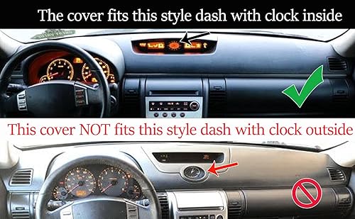 Miniatura 6 de Funda para tablero de automóvil, ajuste personalizado para Infiniti G35 G35X 2003-2006 con reloj en el interior, protector de alfombra (negro) Y58