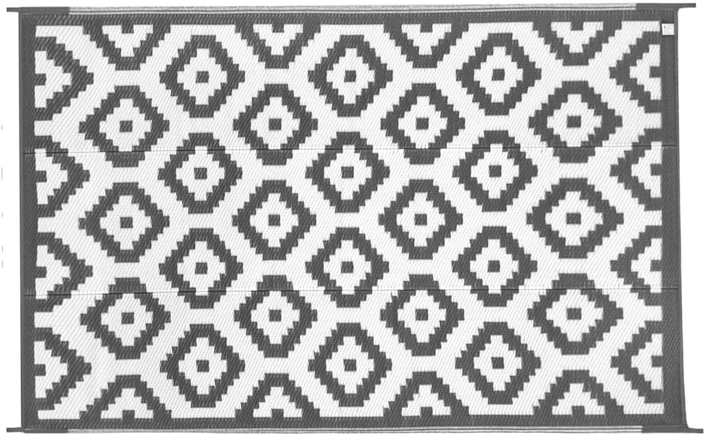 TBATM Large Outdoor Rug 9' x 12', Plastic Outdoor Rug, Grey&White Reversible Mats, Waterproof Plastic Straw Rug for Patio, RV, Camping, Deck, Picnic, Porch, Pool, Balcony