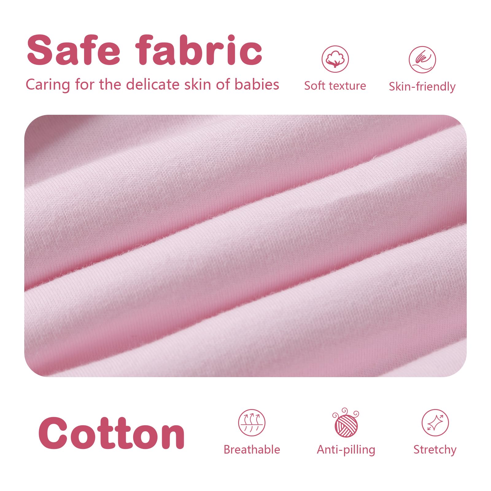 MIKAFEN Sacco nanna a maniche lunghe con piedi 3,5 tog invernale, per bambini - sacco nanna invernale con gambe - 100% cotone, Cervo rosa (18-36 mesi)