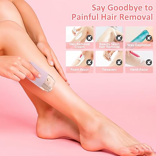 Miniatura 4 de WIOR Depilación facial para mujeres, mini removedor de pelo recargable por USB con luz LED, dispositivo de afeitado eléctrico sin dolor para cara,