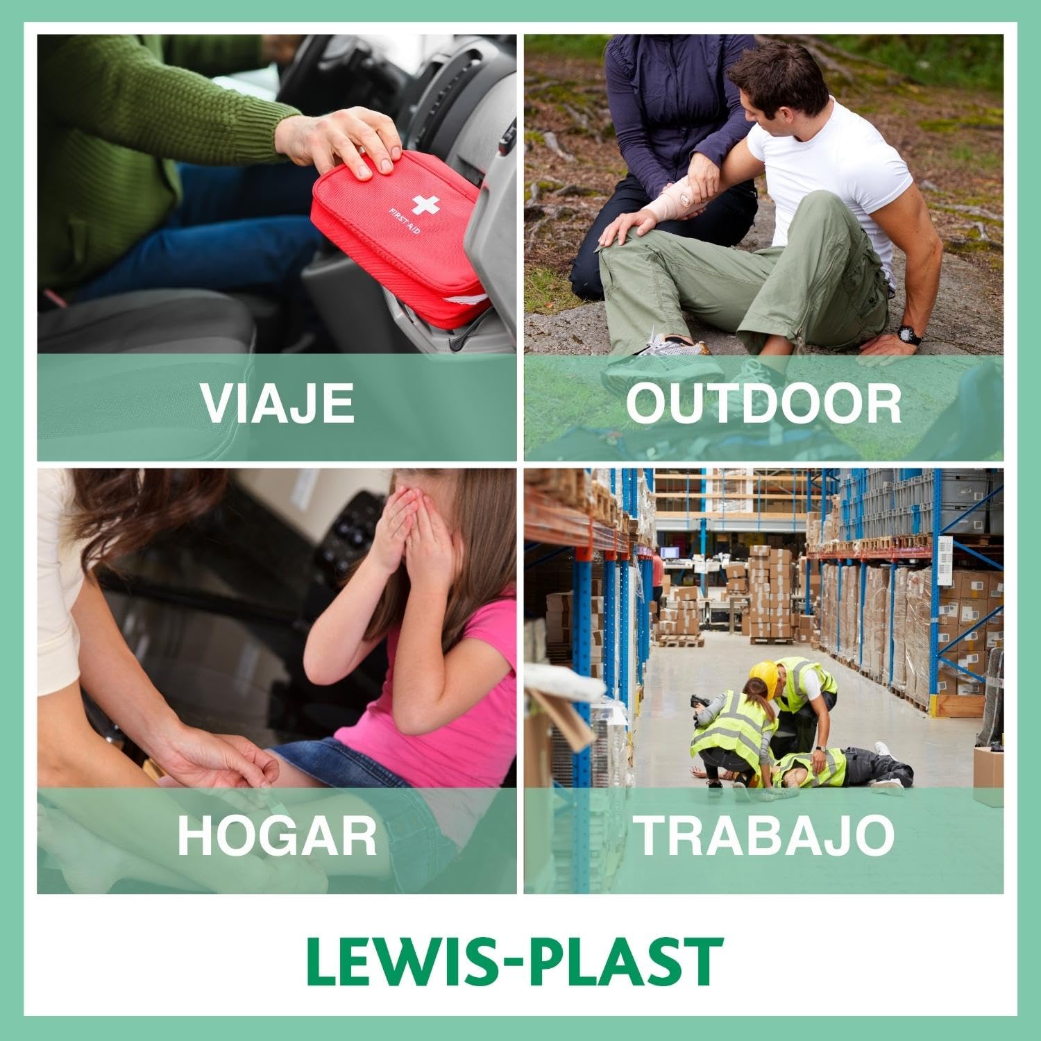 Lewis-Plast Kit Completo De Primeros Auxilios 309 Piezas De Primeros Auxilios Al Aire Libre - Kit Que Cumple Con Las Normas Europeas Para Interiores Y Actividades Al Aire Libre