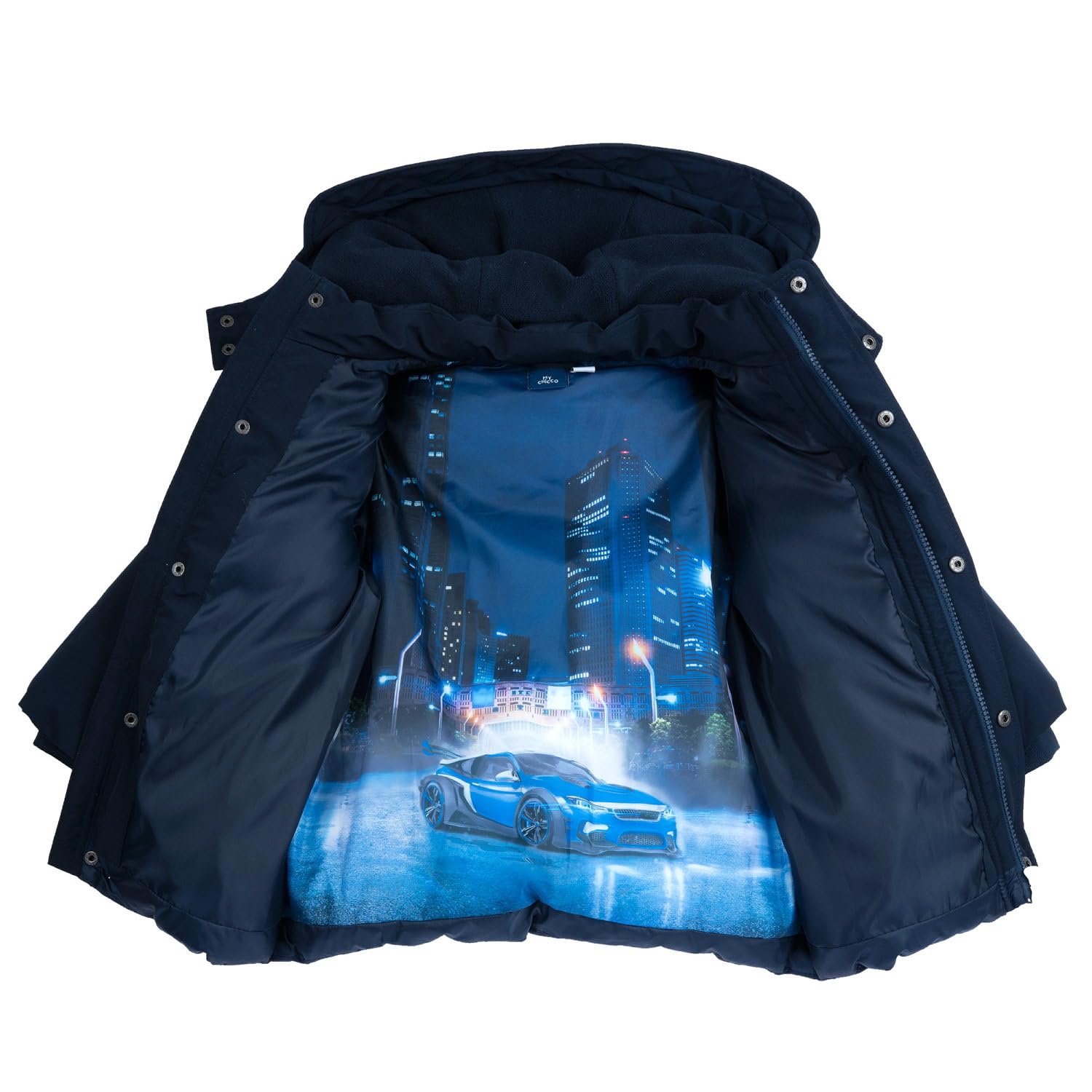 Chicco, Giubbotto Bambino con Cappuccio e Pratica Chiusura a Zip, con Fantasie Moderne e alla Moda, Lavabile in Lavatrice, Abbigliamento Bambino e Ragazzo, Designed in Italy