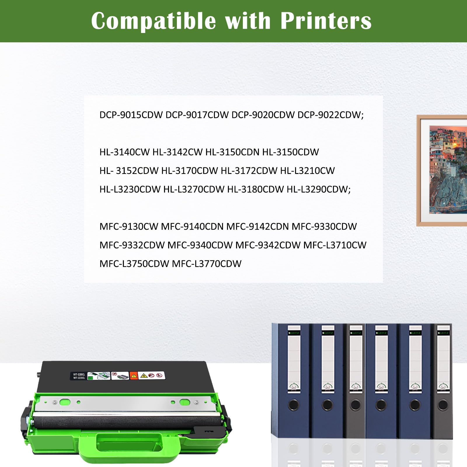 WT-220CL WT220CL Cartuccia del Toner di Scarto Compatibile per Brother DCP-9017CDW 9020CDW 9022CDW HL-3140CW 3142CW 3152CDW 3170CDW 3172CDW L3210CW L3230CDW L3270CDW L3290CDW MFC-9130CW 9140 9142 9330