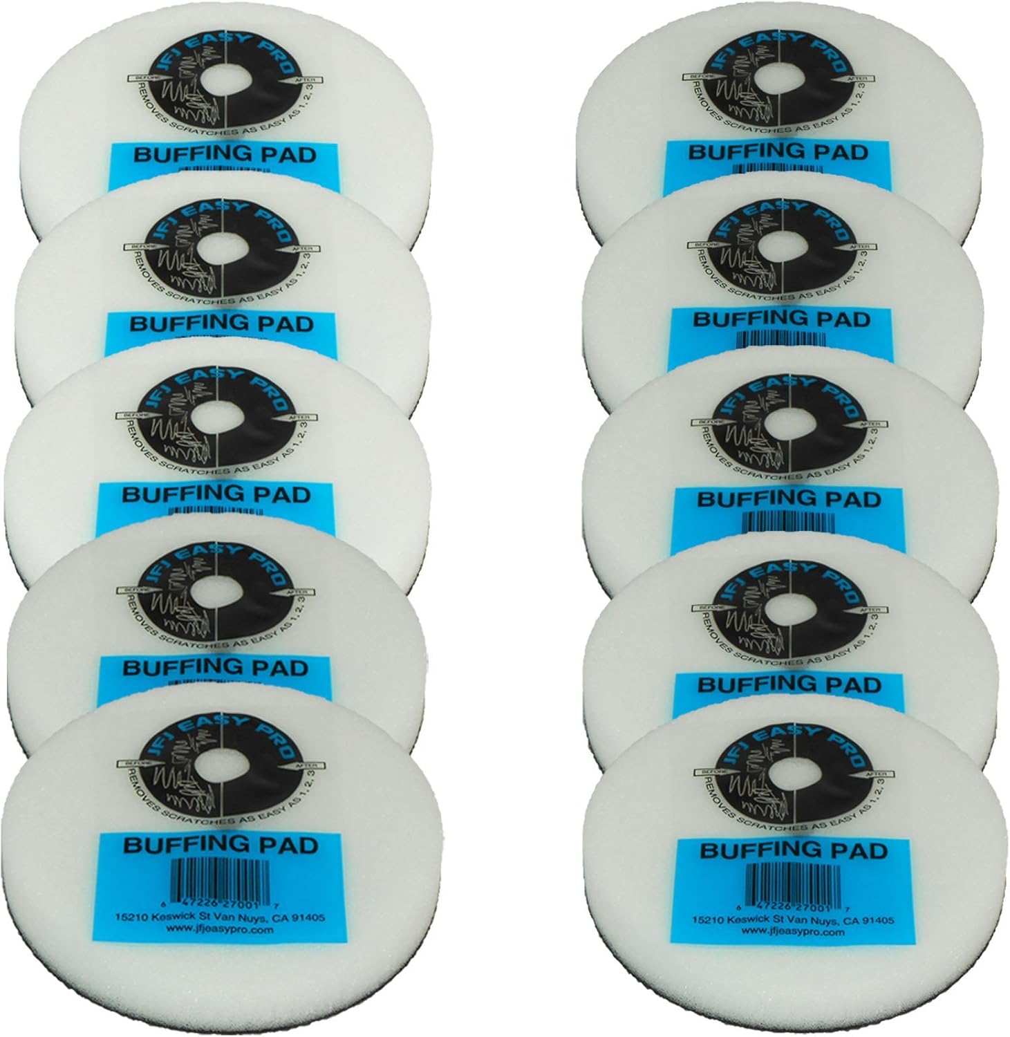 10 Pack Original JFJ Easy Pro Buffing Pads