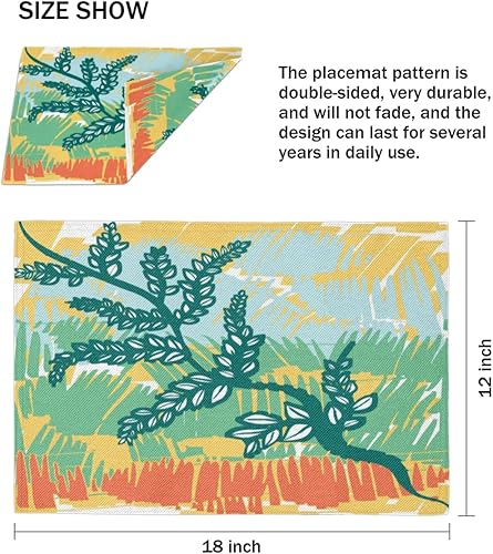 Miniatura 4 de Abstractions Funny Style Placemats Set of 4 Table Mats Washable Placemat Waterproof Place Mats for Party Home Dining Table Decor 18x12 in