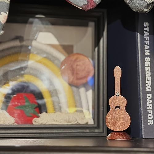 Miniatura 7 de Soporte para púas de guitarra con púas de guitarra, llavero de madera para decoración del hogar, estatuas de espejo de coche, decoración para colgar
