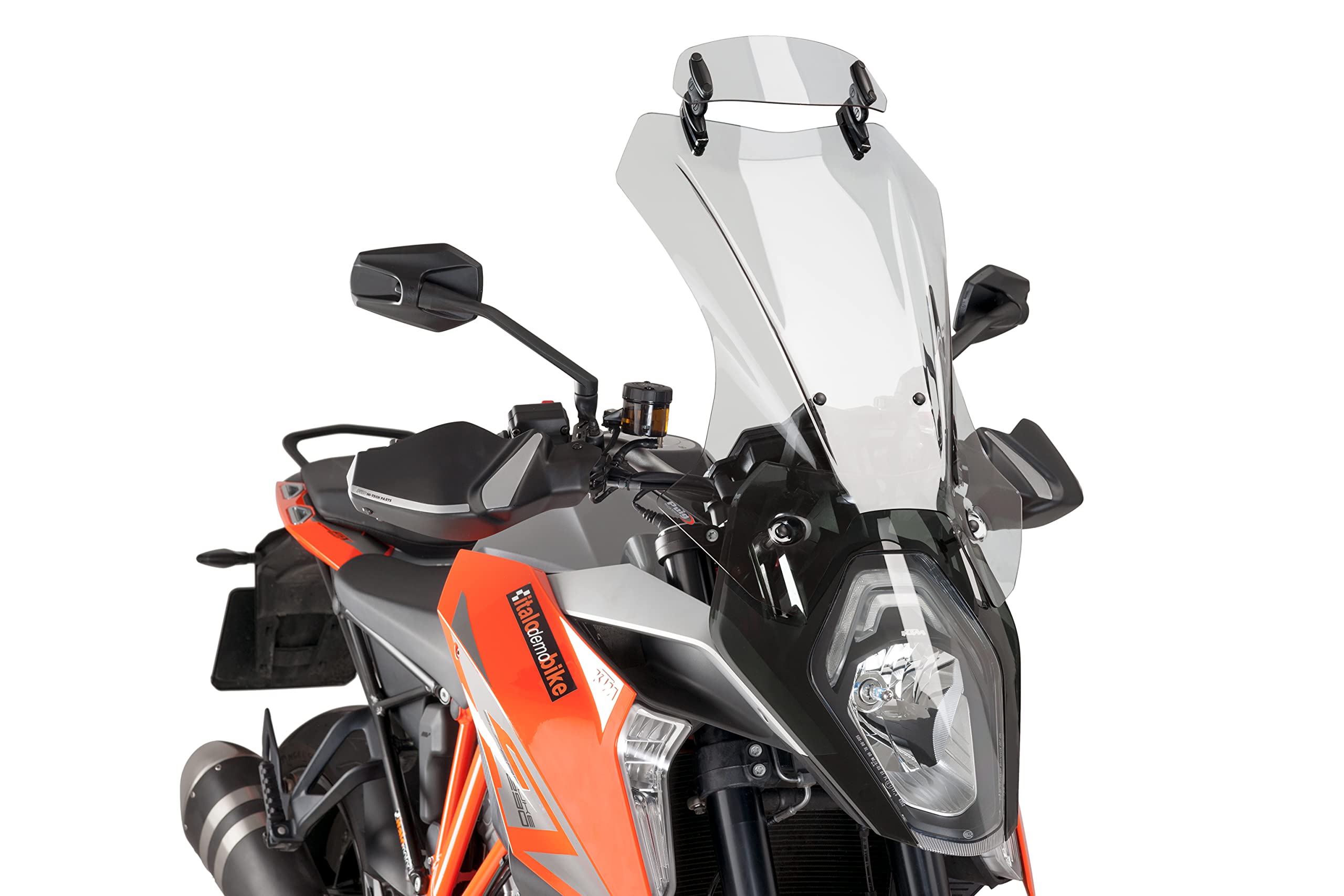Puig 6320W Visera Multiregulable Clip-on para cúpula de Moto con Ajuste de posición y diseño Resistente Que Mejora la protección aerodinámica, Transparente