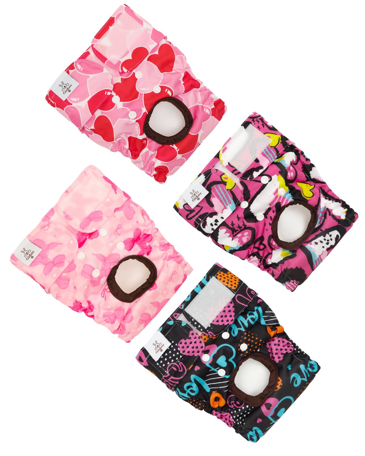 CuteBone Washable Female Dog Diapers 4 Pack