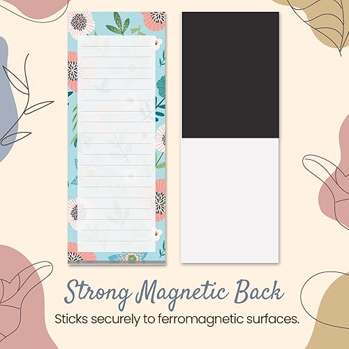 Miniatura 5 de Prims & Flourish Magnetic Notepads for Refrigerator, 4-Pack Grocery List Magnet Pad for Fridge, To-Do List, Reminders, Scratch Pads, Cute Floral