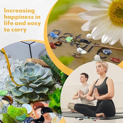 Miniatura 5 de 24 piedras preciosas en forma de luna creciente a granel de 0.7 pulgadas en forma de luna, piedras preciosas de cristal de preocupación a granel,