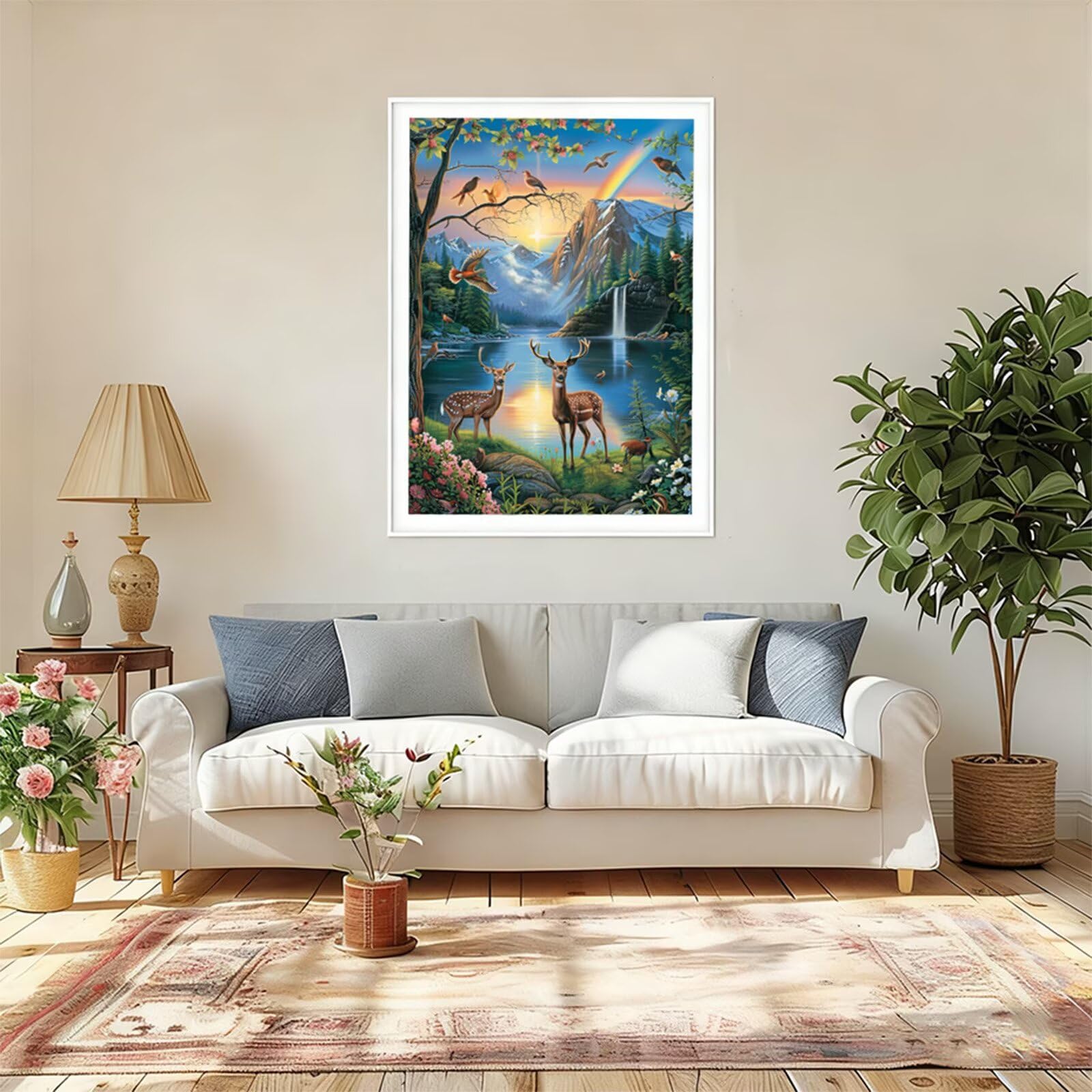 Diamentowe malowanie dla dorosłych 90 x 135 cm, 5D diamentowe malowanie tęcza haft diamentowy kompletny zestaw, kreatywne hobby dla dzieci, zrób to sam haft krzyżykowy kryształowe obrazy, dekoracje