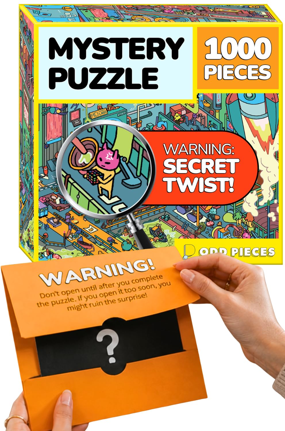 Odd Pieces Puzzle da 1000 pezzi con fumetti narrativi, per donne, elefante bianco, puzzle misterioso per adulti e bambini, 50 x 70 cm, puzzle magico incorniciabile (AstroGastro)