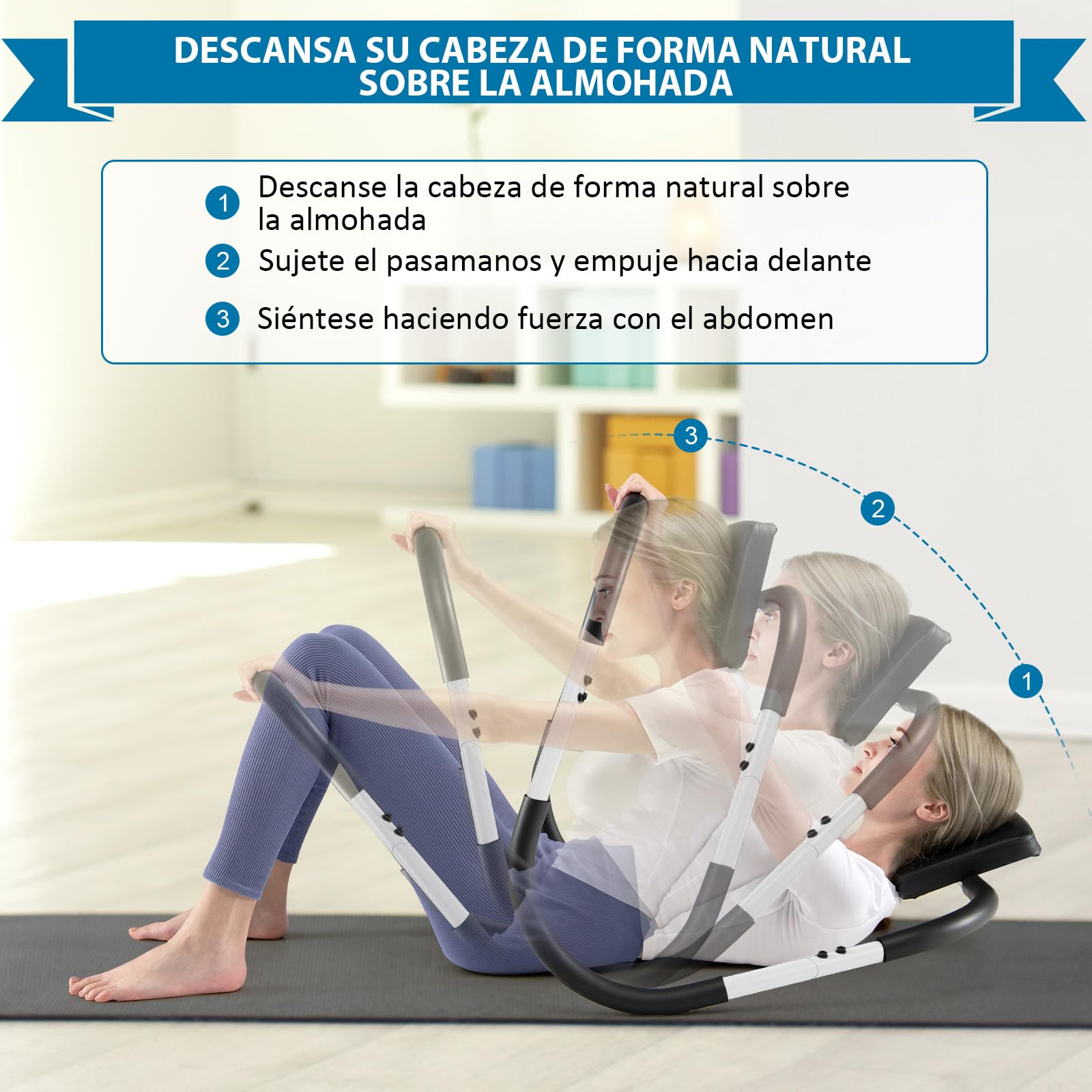 GOPLUS Entrenador Abdominal con Reposacabezas Acolchado, Fitness AB Trainer de Acero, Ejercicios de Abdominales y Flexiones, Equipo para Hogar Gimnasio, Carga 100 kg, 72,5 x 72,5 x 64 cm