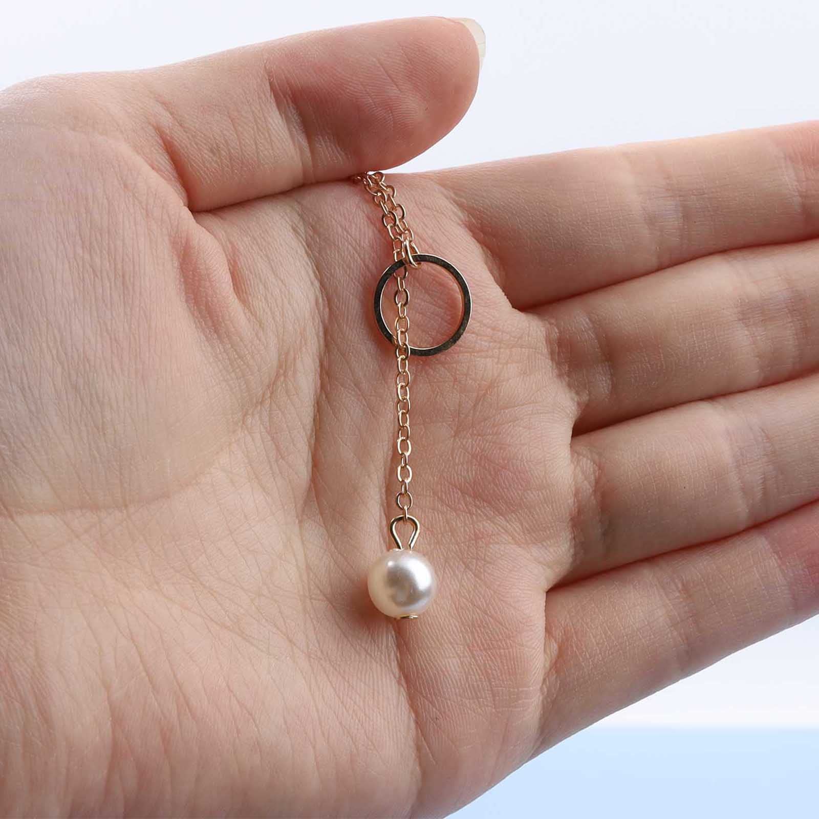 Collier Lariat Boho Doré Marron - Perles Verre Et Métal, Occasion, Style Bohème