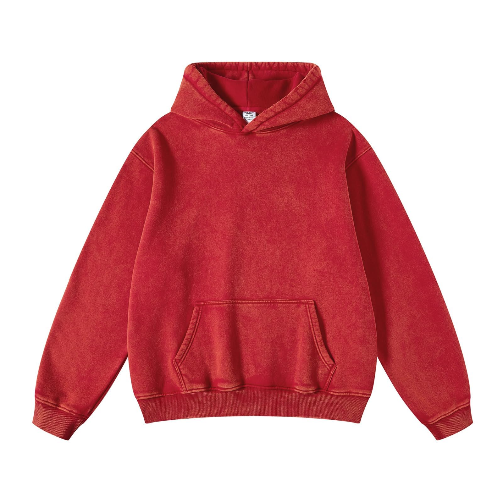 Felpa da uomo oversize con cappuccio pullover vintage lavaggio acido pesante peluche cotone largo streetwear top atletico