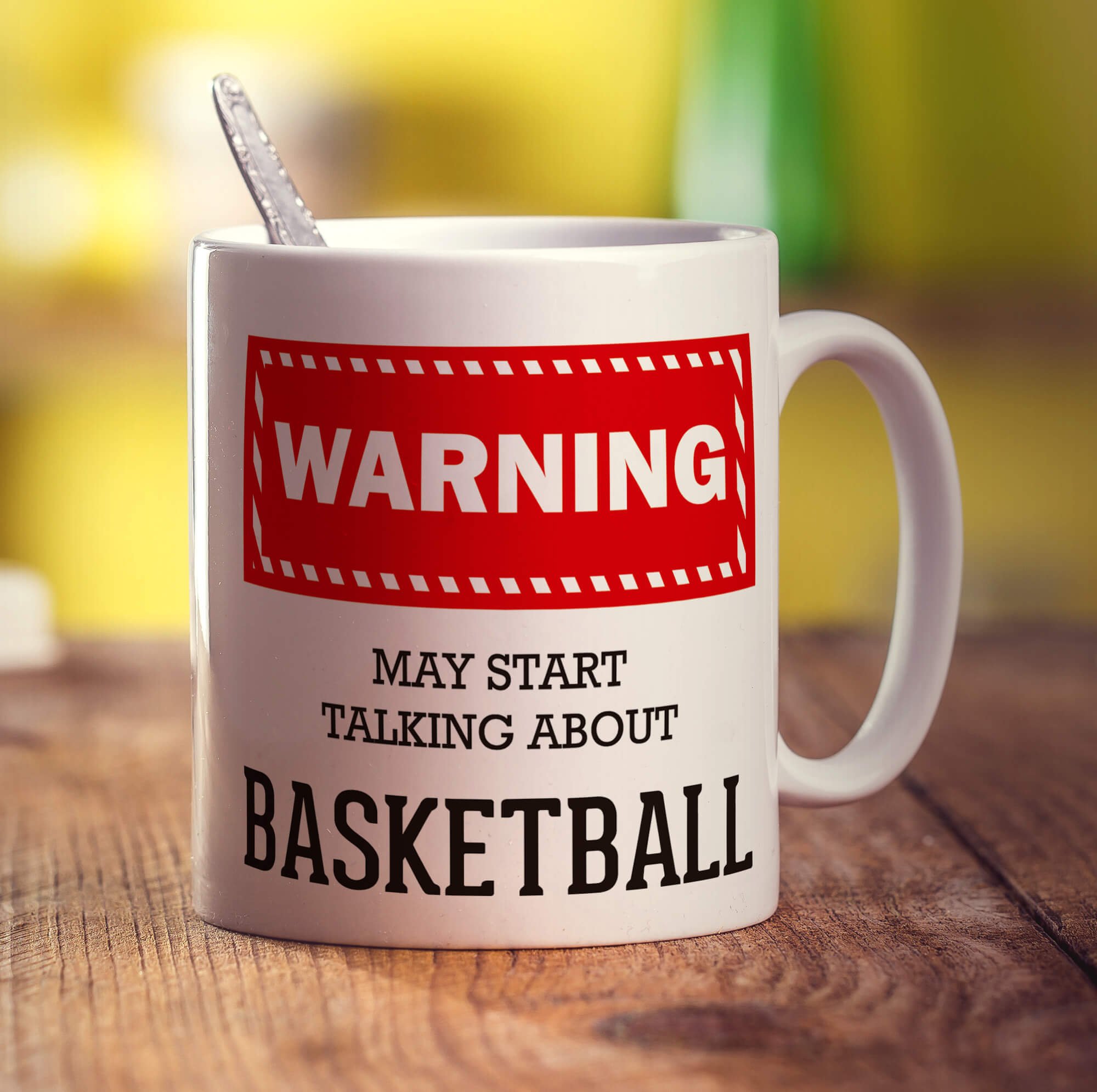 Warning! May Start Talking About Basketball Mug - 11oz Ceramic Cup