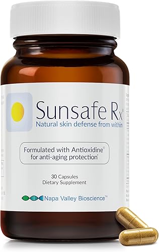 Sunsafe Rx Suplemento antienvejecimiento píldoras naturales para el cuidado de la piel para la protección de la piel el apoyo ocular y la salud