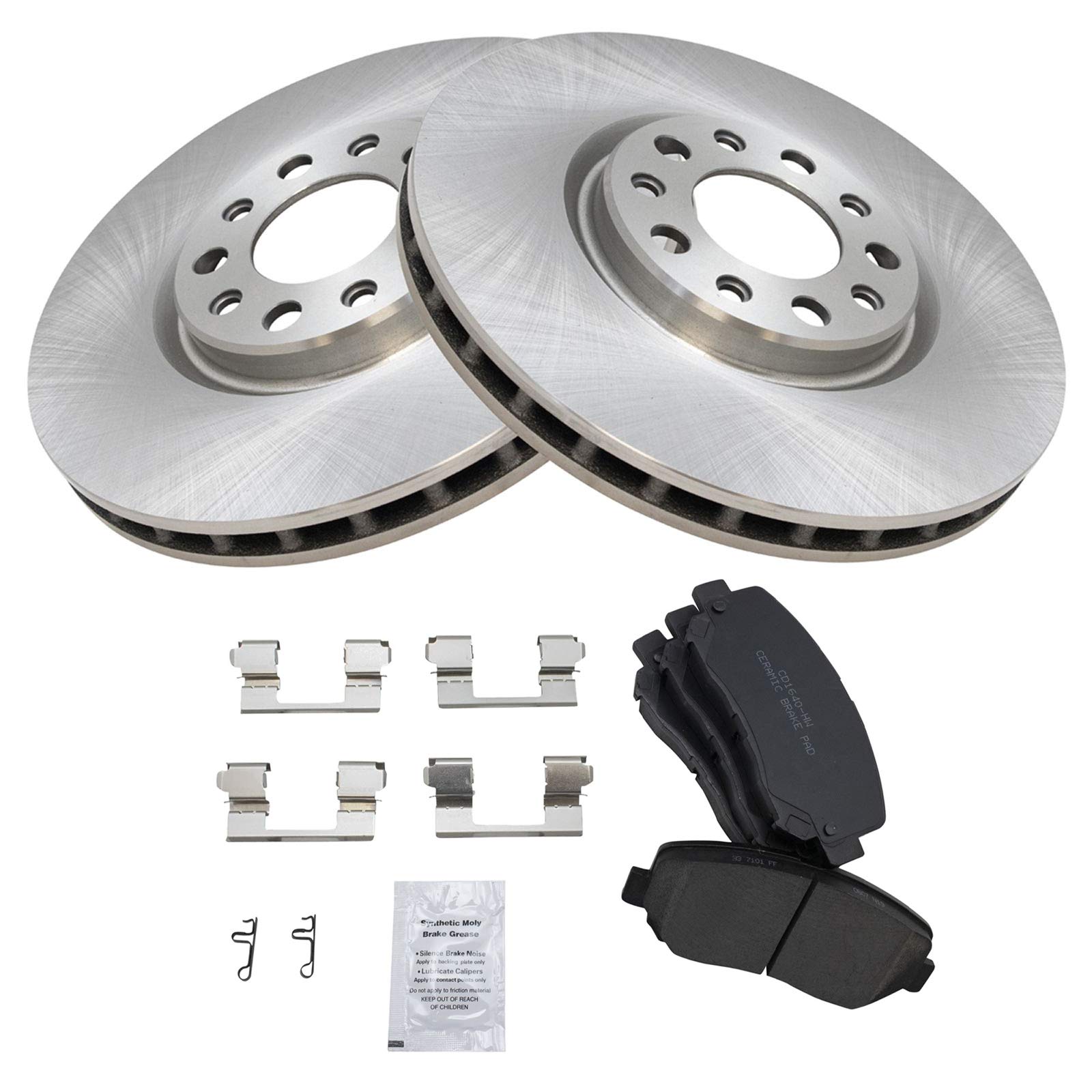 Brake Pad & Coated Rotor Premum Pos Ceramc Front & Rear Kt for