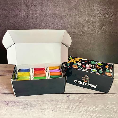 Miniatura 3 de Juego de muestras de té de otoño y Navidad. 56 bolsitas de té, 14 sabores festivos, caja de té, 10 palitos de miel, libro electrónico de recetas en