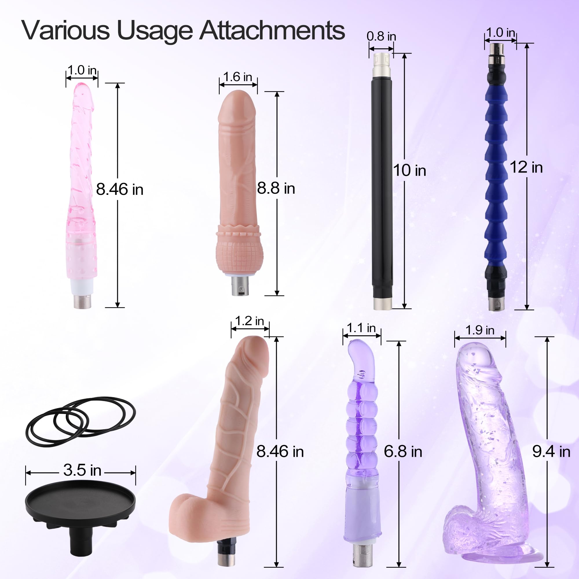 Sex Machine Thrusting Automatic Dildo Machine, Sex Machines Thrusting Sex Machine for Men Women with 7 Attachments 3 XLR Connector, Auxfun Love Machine with Suction Cup Adapter: Includes 8 accessories