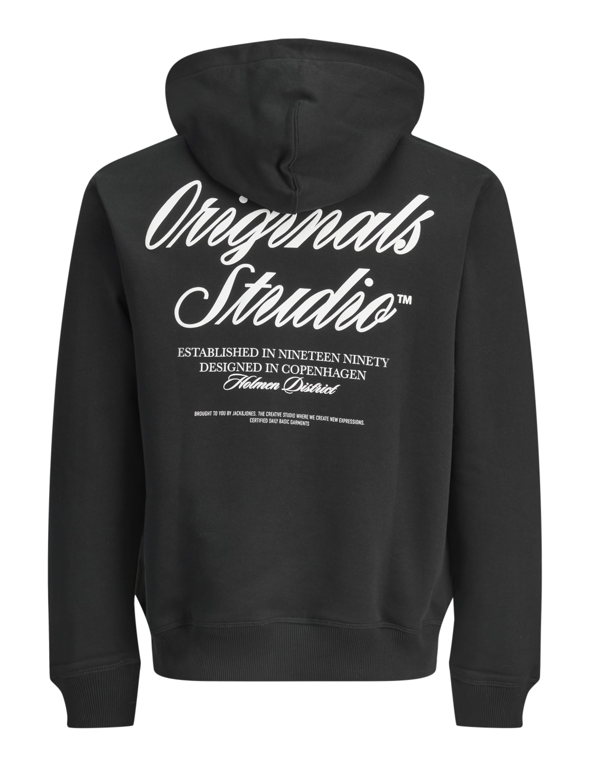 JACK & JONES Jornorrebro Typo Back Sweat Hood Sn, czarny, L