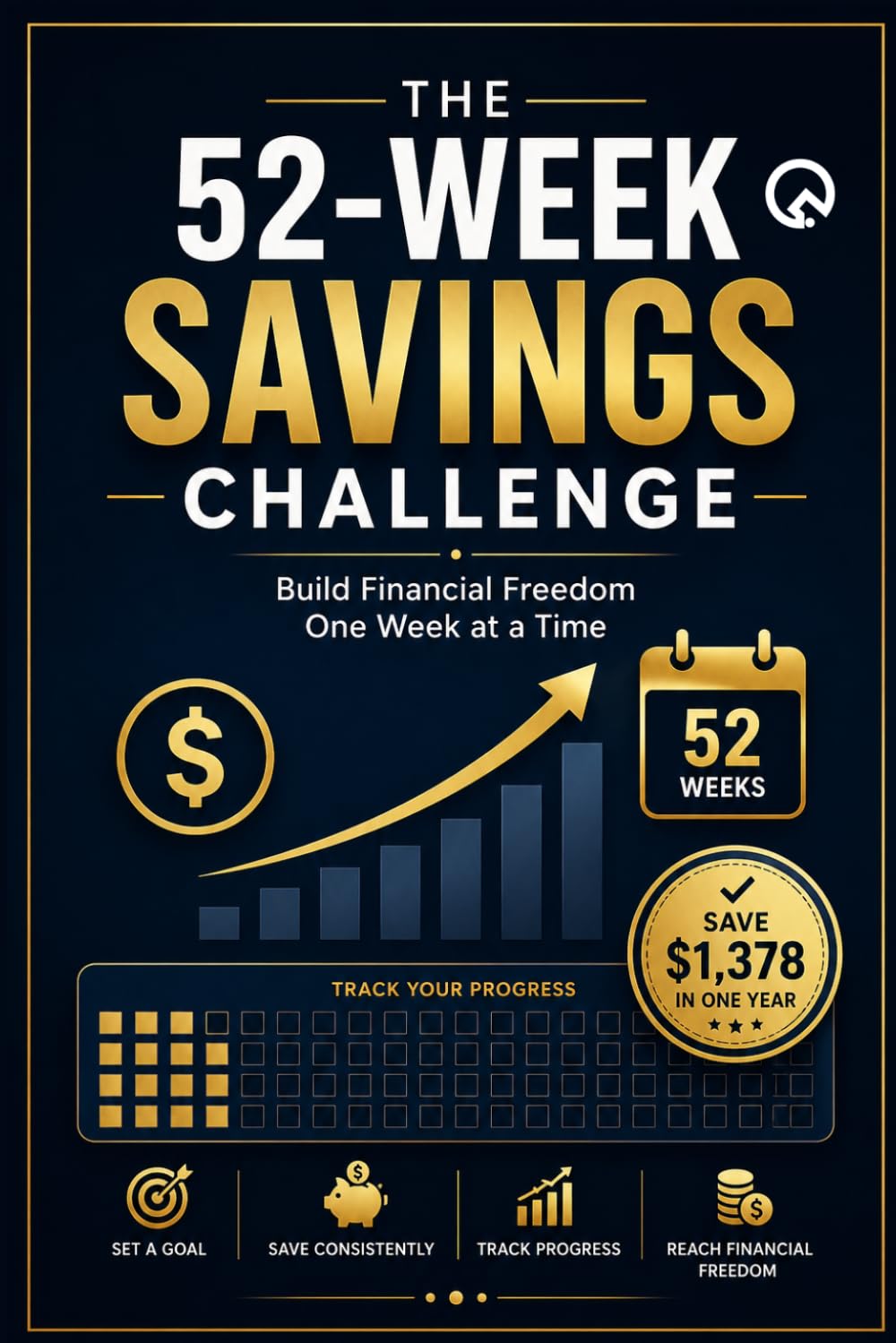 The 52-Week Savings Challenge Build Financial Freedom One Week at a Time: Interactive Workbook with Trackers, Budget Planners, and Step-by-Step System ... budgeting, beginners, Money Management, Easy