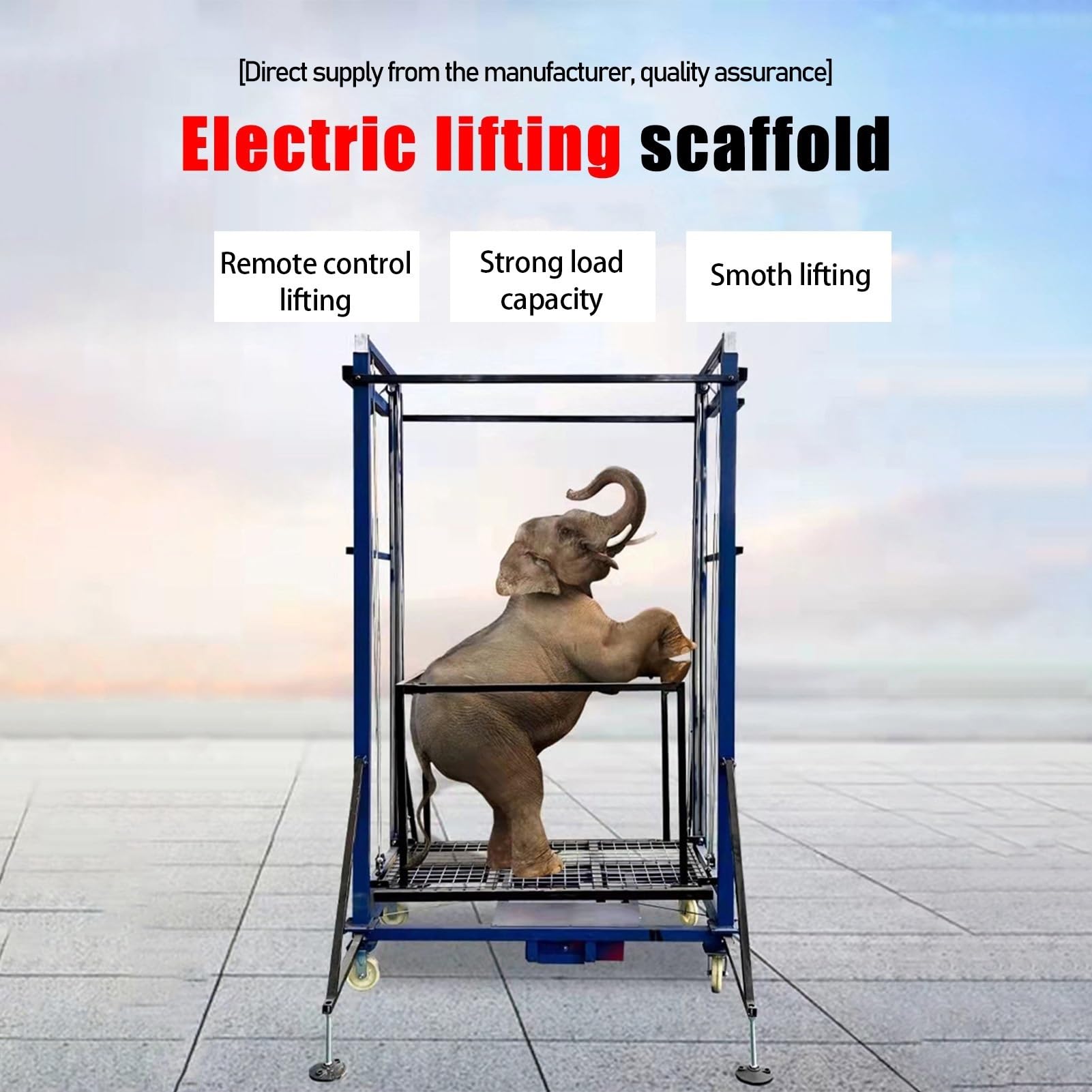 Ponteggio elettrico portatile con sollevatore, capacità di carico 500 kg, 220 V, altezza di sollevamento regolabile da 2 a 12 metri, ideale per la decorazione domestica e l'edilizia