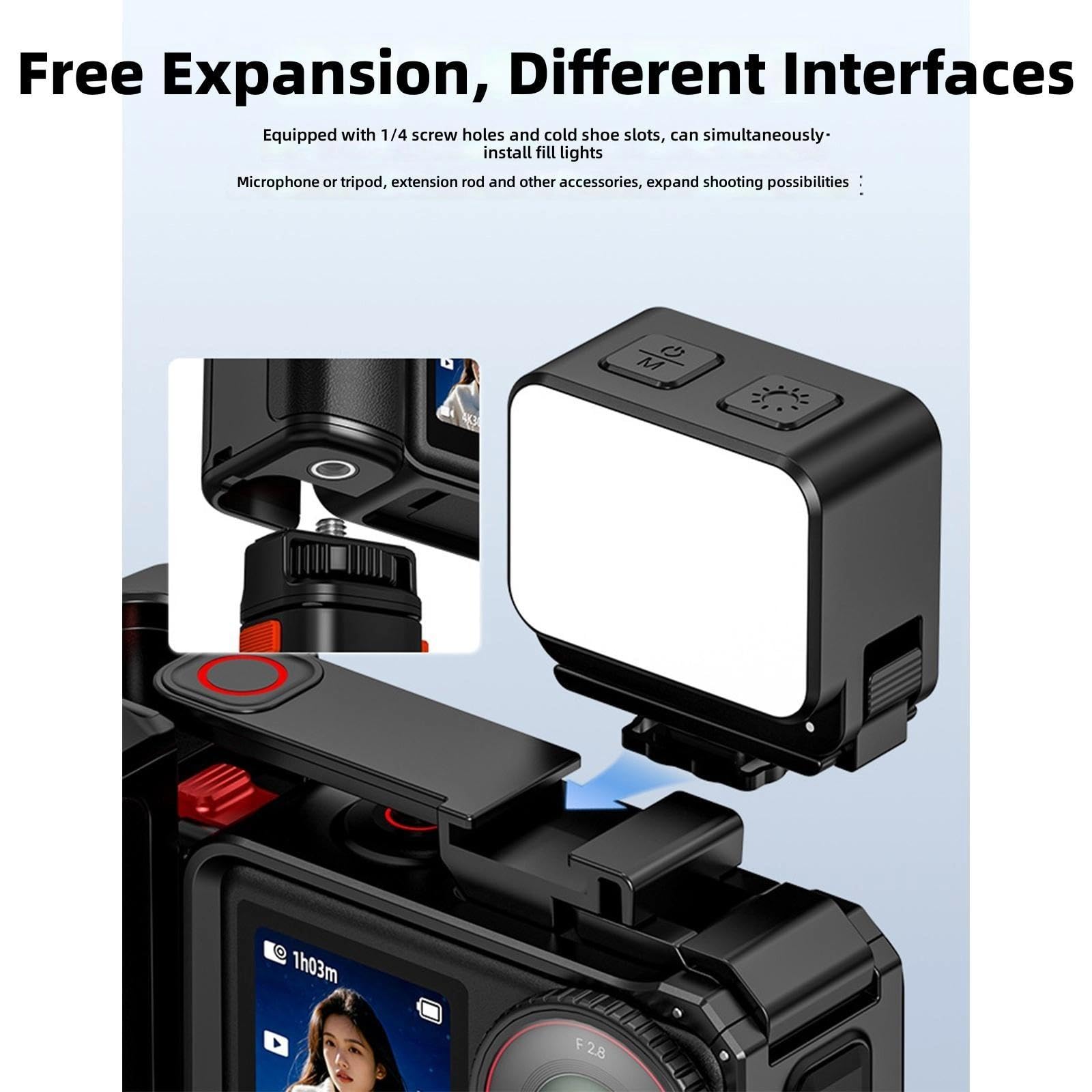 Street Photography Action Camera Impugnatura magnetica per Action 4/3 Ergonomico Comfort Cage Quick Release Magnetic Grip