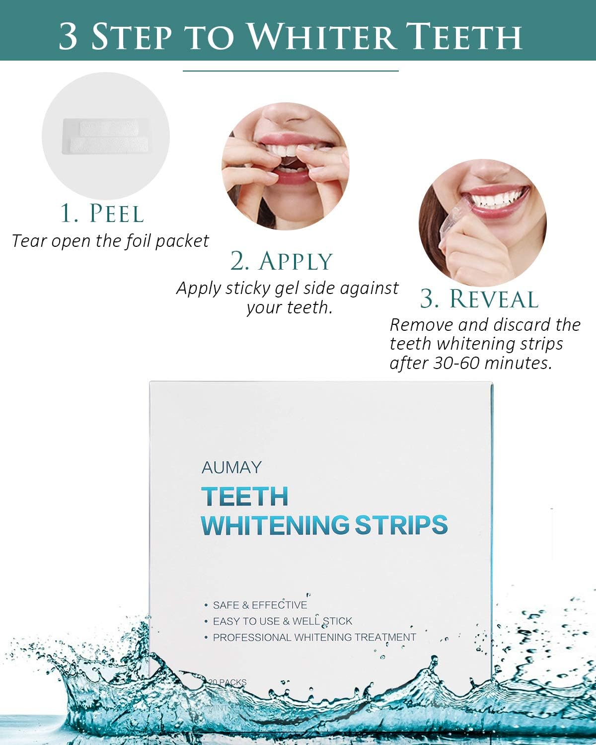 Professional Effects Teeth Whitening Strips 20 Treatments, 40 Strips, Teeth Whitening Kit Gel Products for Sensitive Teeth, Removes Coffee, Tea & Tobacco Stains : Beauty & Personal Care