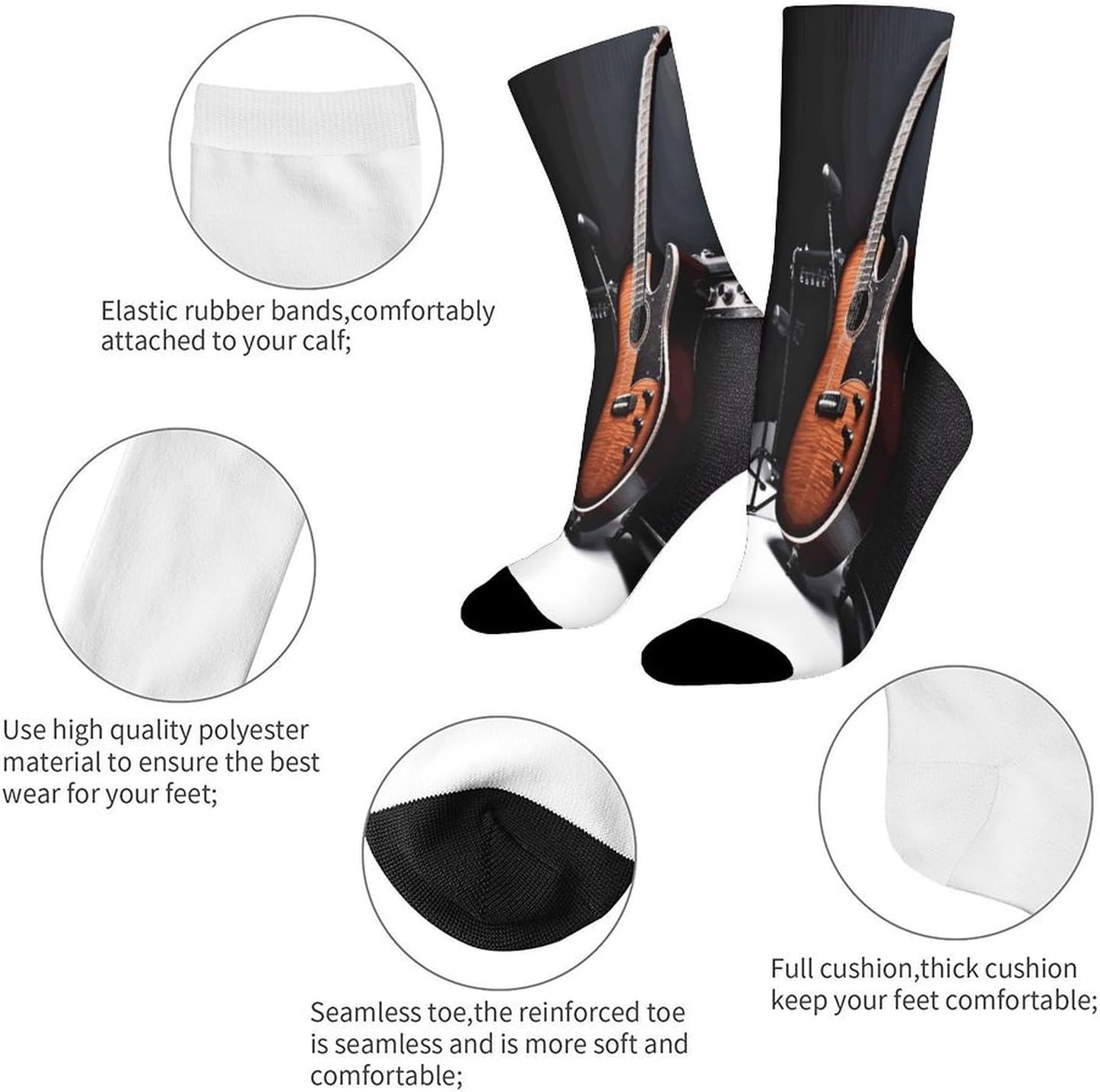 Musical Instrument Guitar Compression Socks High Stocking